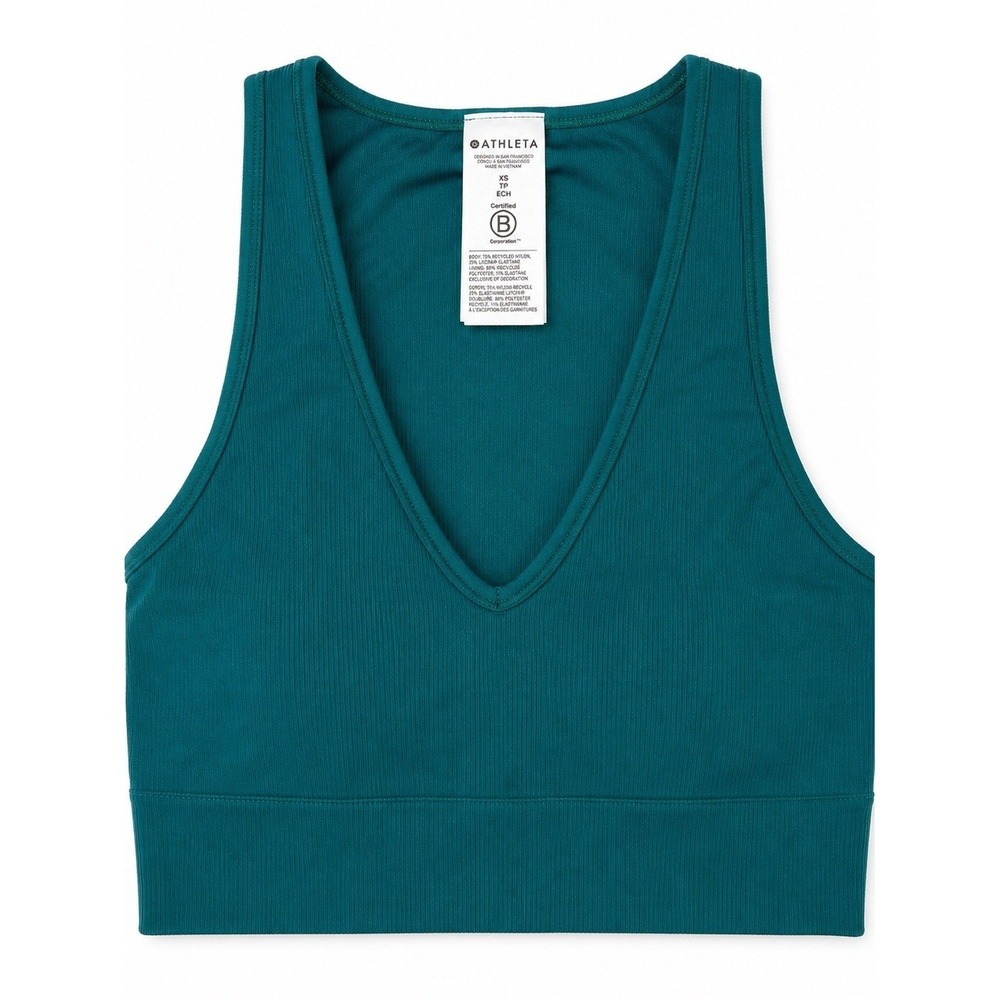 Athleta Ribbed V-Neck Sports Bra EUC size XS